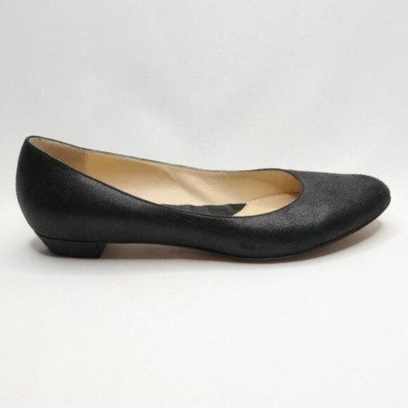 Faconnable Women's Size 7.5 Black Leather Slip On Almond Toe Flats - Picture 7 of 10